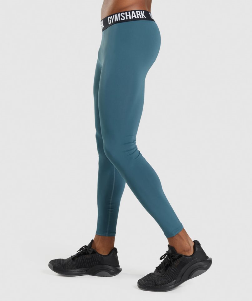 Legginsy Gymshark Element Baselayer Męskie Turkusowe | PL 741VUG